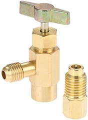 R1234YF Self-Sealing Can Tap with R134A Tank Adapter, 1/4″ SAE 1/2″ LH Thread Va