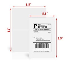 200 Half Sheet Shipping Labels 8.5×5.5 Self Adhesive For Paypal eBay label