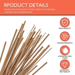 Brazing Rods,15% Silver Welding Rods 40 Sticks AWS BCuP-5 lder Copper Flat Br…