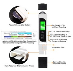 Digital PPM Hydroponic Water Quality Tester 3-in-1 Temperature EC TDS PPM Meter