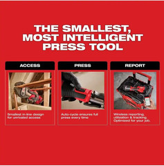 M12 FORCE LOGIC Press Tool Kit W/ ONE-KEY with 1/2″ – 1″ CTS-V Jaws by