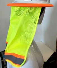 2 PC. FX SAFETY HARD HAT NECK SHIELD HELMET SUN SHADE HI VIS REFLECTIVE STRIPE