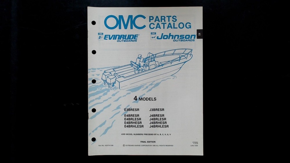 OMC Evinrude Johnson Outboard Parts Catalog 433774 1990 Models