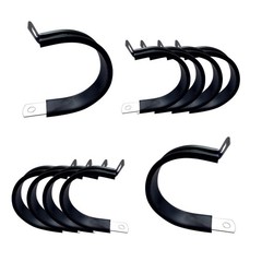 10pcs 2 Inch Stainless Steel Cable Clamps, Rubber Coated Cushioned Insulated