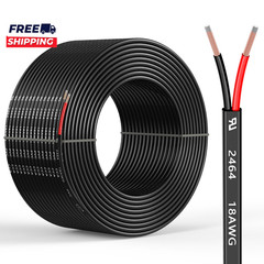 18 Gauge 2 Conductors 30FT Electrical Wire Flexible Low Voltage PVC Copper