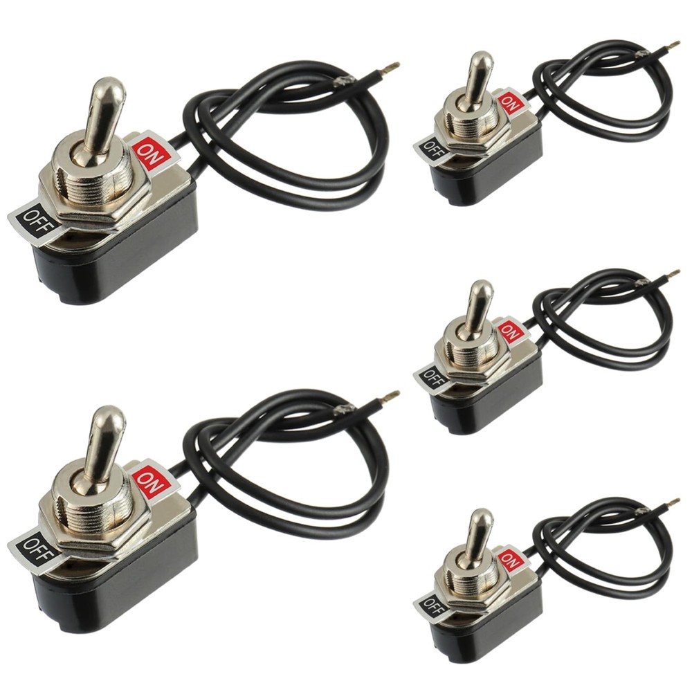 Heavy Duty Toggle Switch SPST 2 Pin ON/Off Rocker Toggle Switch 6A/125V 3A/25…