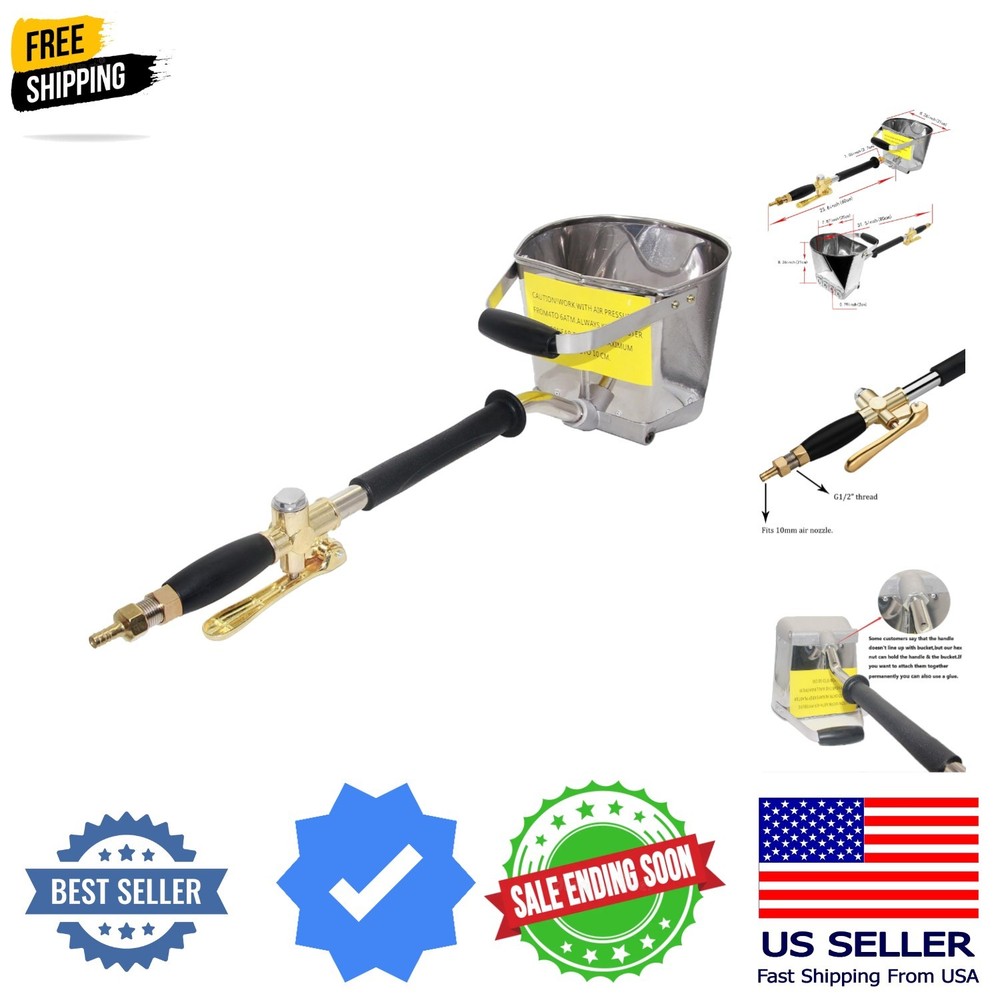Air Stucco Cement Texture Hopper Sprayer Plaster Wall Plastering Tool House P…