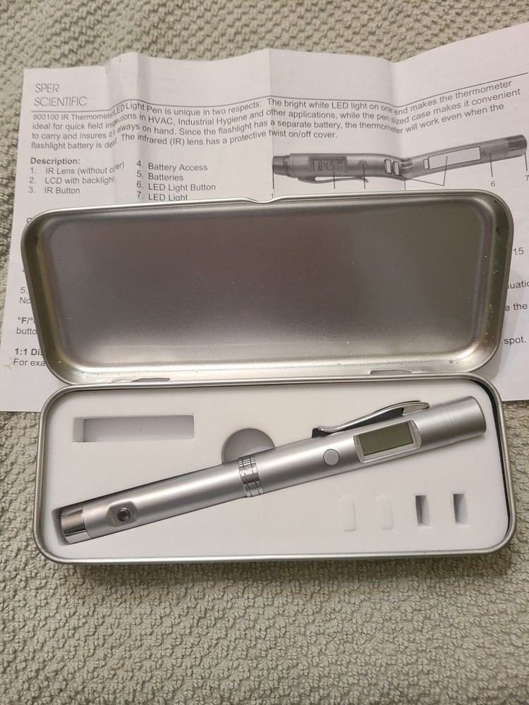 Sper Scientific 800100 IR Thermometer Pen, LED Light