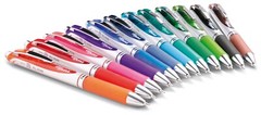 Pentel EnerGel RTX Retractable Liquid Gel Pens, Medium Point, 12 Assorted Colors