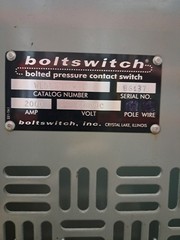 BOLTSWITCH “WLDC2610-ST” 2000AMP 600VDC SINGLE-PHASE FUSSIBLE