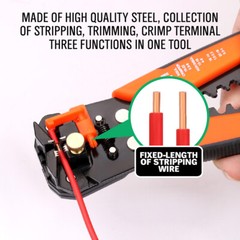 8″ Self-Adjusting Wire stripper Cable Cutter Crimper Electricians Crimping Tool