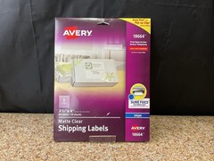 Avery 18664 Matte Clear Shipping Labels 3 1/3″ x 4″ Inkjet 60 Labels 10 Sheets