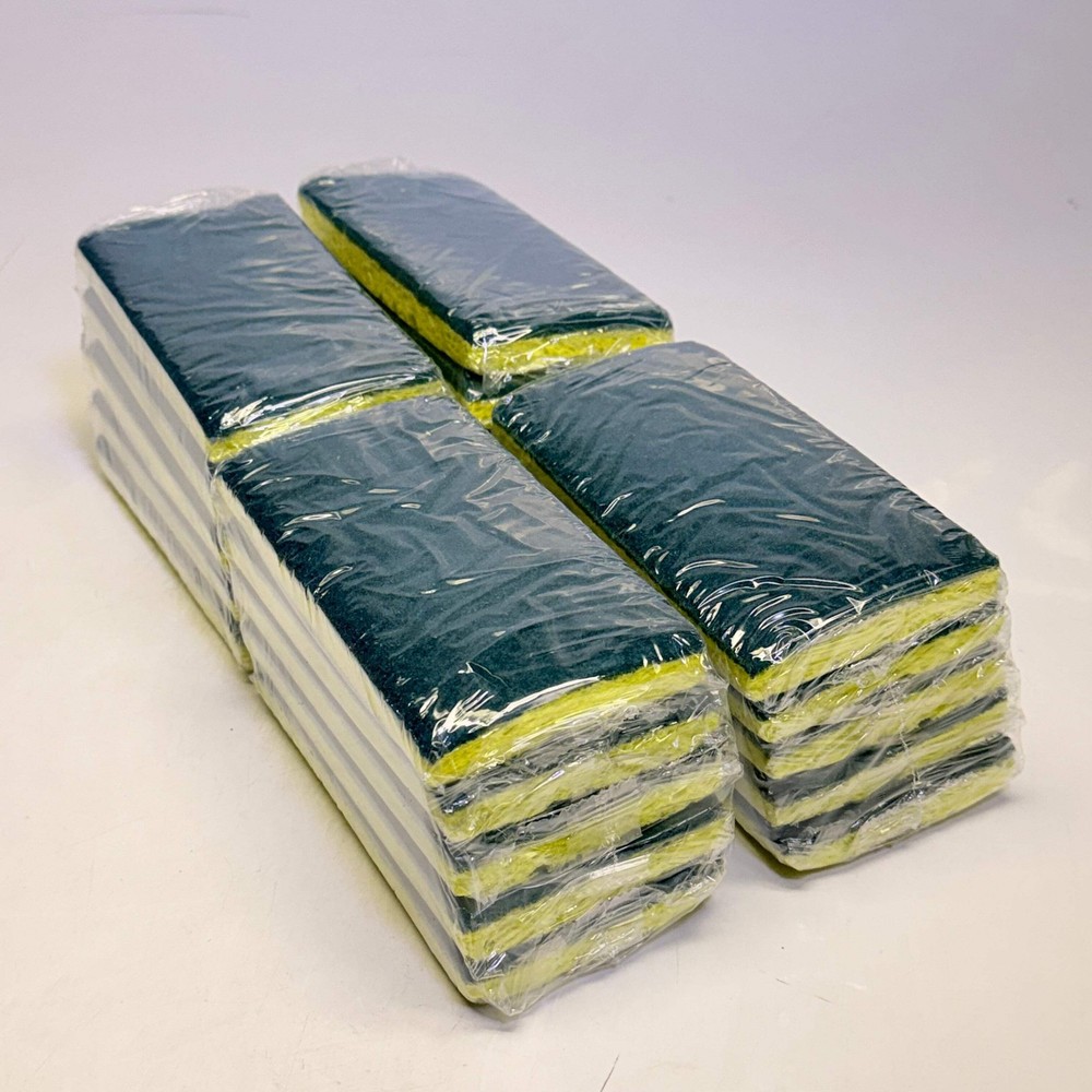 AMERICO (20 COUNT) Scouring Sponge Medium Duty 3.18″ X 6.25″ Yellow/Green 745