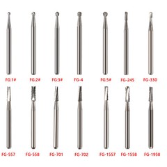 Dental Tungsten Carbide Bur FG Dills Round Type For High Speed Handpiece