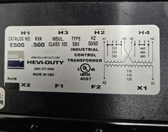 HOFFMAN A12108CH MOTOR CONTROL UNIT W/ TRANSFORMER E500, POWER SUPPLY.