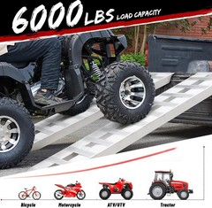 2Pcs 6000LBS 84″ x 15″ Aluminum Trailer Ramps Loading Ramps for Car ATV Truck