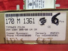 New Bussmann 170M 1361 25 Amp 690 Volts Semiconductor Fuse