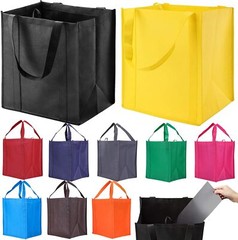 Set of 10 Reusable Grocery Brown Grey Blue Green Red Orange Yellow Navy Pink