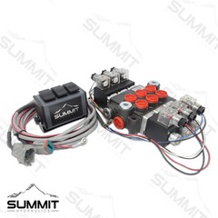 Hydraulic Monoblock Directional Solenoid Control Valve 3 Spool, 13 GPM w/ Switch