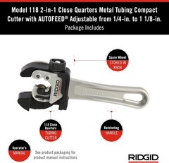 Close Quarters Tubing Cutter with Ratchet Handle