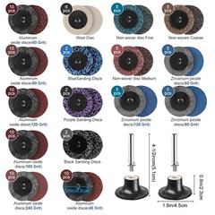 104Pcs 2 Inch Sanding Discs Set with 1/4 inch Shank Holder for Drill Die Grinder