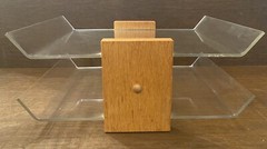 Vintage Mid Century Acrylic/Wood Two Tier Desktop Letter Tray – MCM