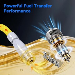 Fuel Transfer Pump with Auto-Stop, 3.2 Gallon per Min, 4 Size Adapters Gas Can P