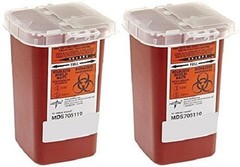 2 PACK– Sharps Container Biohazard Needle Disposal 1 Qt Size Tattoo