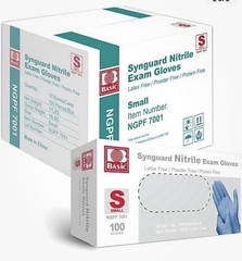 Synguard Nitrile Exam Gloves Latex Free/Powder Free/Protein Free/Food Safe Small