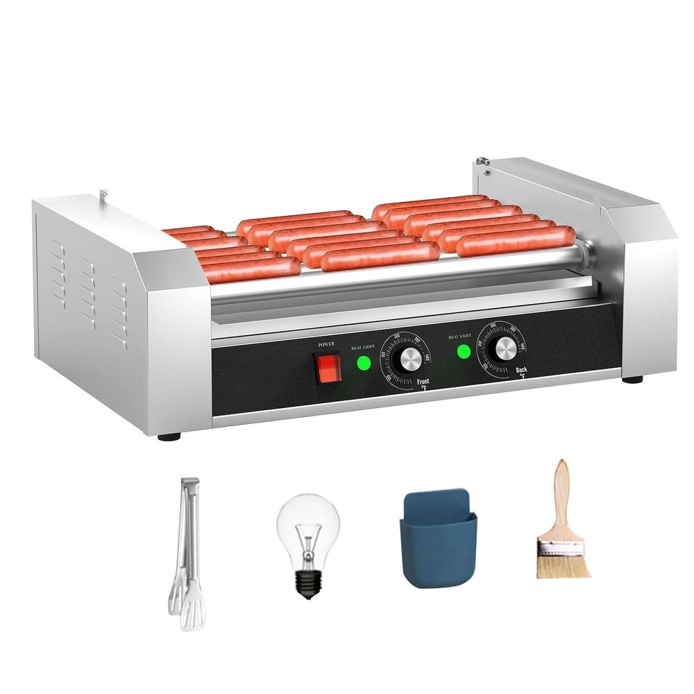 Hot Dog 5-10 Rollers Grill Cooker Machine 1700w-Commercial Grade-Stainless Steel