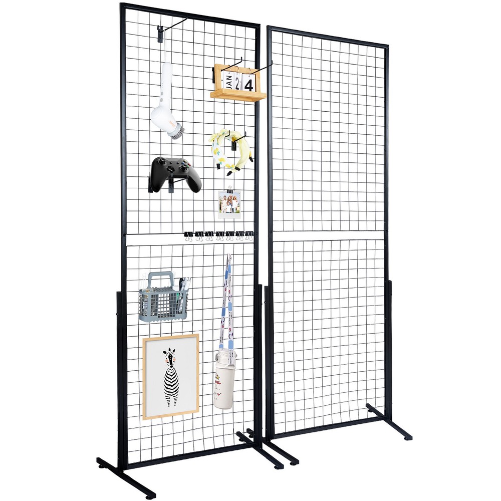 VEVOR 2′ x 5.6′ Grid Wall Panels Tower 2 Packs Wire Gridwall Display Racks