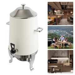 Coffee Urn w/ Fuel Holder,Stainless Steel Beverage Dispenser Hot Drink Dispenser