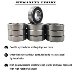10 PCS R8-2RS 1/2 Inch Bore Double Rubber Sealed Roller Ball Bearing 1/2 X1-1/8