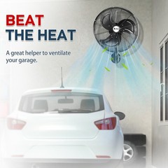 18” Industrial Wall Mount Fan Oscillating, 3-Speeds High Velocity Max. 4592 CFM