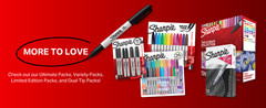 Permanent Markers, Large, Chisel Tip, Black, 4 Count – Marks on Paper, Plastic,