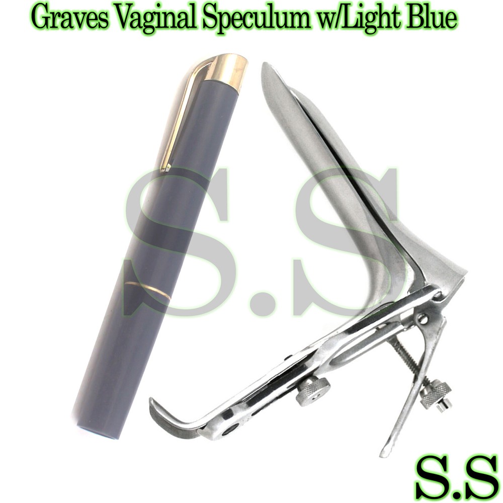 Graves Vaginal Speculum Large w/Light Blue Ob/Gyneclogy Instruments