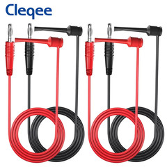 Cleqee P1039 4Mm Banana Plug to Test Hook Clip Test Lead Kit Mini-Grabber Cable