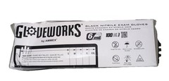 AMMEX Gloveworks GWBEN49100 Black Nitrile Gloves 6 Mil (Size-2XL)
