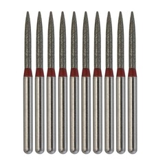 Dental Diamond Burs 863/012F Flame Fine Grit Red High Speed Friction Grip FG bur