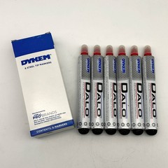 Dykem 26023 Dalo Metal Marker Red Medium Steel Ball Tip Industrial Pack of 6