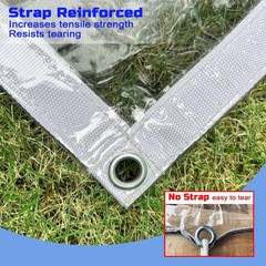 Clear Tarp 10 x10FT, 20 Mil Clear Vinyl Tarp, Small Cover Plastic Sheeting wi…