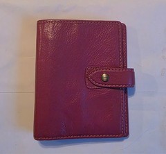 RARE Filofax Malden Pink Fuchsia Leather Pocket M6 Ring Organizer Planner Binder