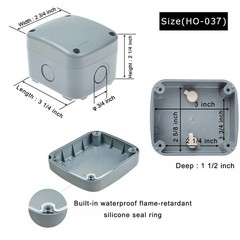 Small Weatherproof Electrical Junction Box Outdoor Enclosure 86x74x62mm Grey 1PK