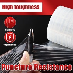 Industrial Strength Mini Clear Stretch Wrap Film 2PACK 5″ x1000ft 80GuageFood
