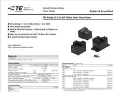 1 pc Potter Brumfiled T9AS1D12-24 SPST Relay 24VDC N.O. 30A at 240VAC, 1 Form A