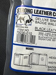 Strong Leather Co. Deluxe Single ID Badge Wallet. With Card Holders Shape # 010