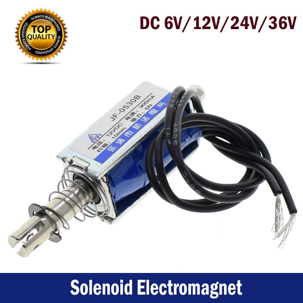 JF-0530B DC6/12/24/36V 300mA 5N/10mm Pull-Push-Type DC Solenoid Electromagnet