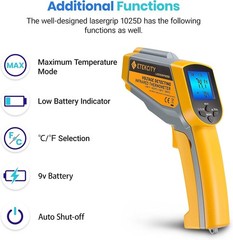 Infrared Dual Laser Temperature Gun -50℃~550℃, Yellow & Gray