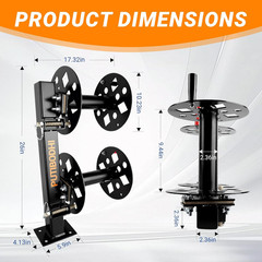 Heavy Duty Welding Reel, Double Fixed Base 10″Dia, Insulated Locking Bolt (No Le