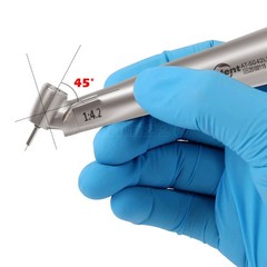 10 PCS Dental 1:4.2 LED 45°Angle Head Contra Angle Handpiece External Water